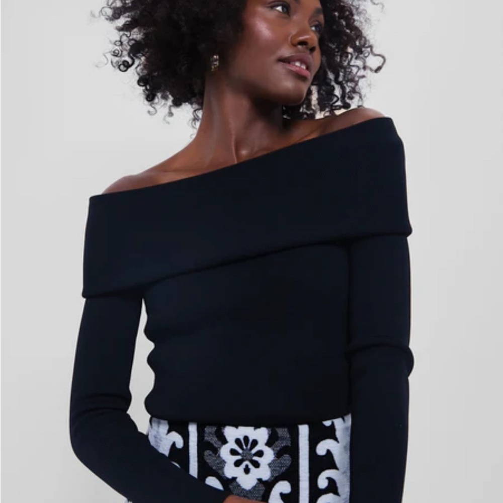 Tuckernuck Hyacinth House Black Off the Shoulder Adrianna Top Sz Small NWOT